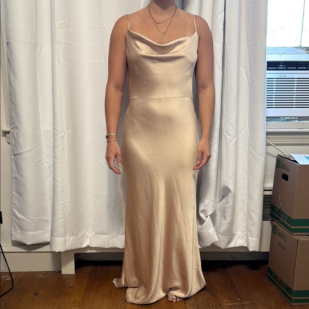 Jenny Yoo champagne bridesmaids dress